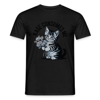 Rage Consumes Me Cat - Men's T-Shirt - black - Front - AI Model Male 178 light (178cm)