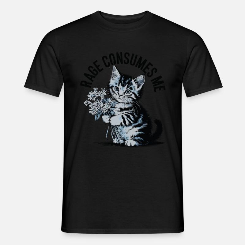 Rage Consumes Me Cat - Männer T-Shirt - Schwarz