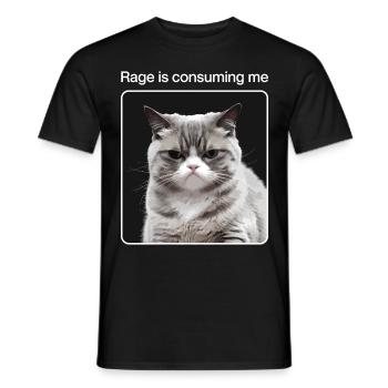 Rage Consumes Me Cat - Männer T-Shirt - Schwarz - Vorne - AI Model Male 178 light (178cm)