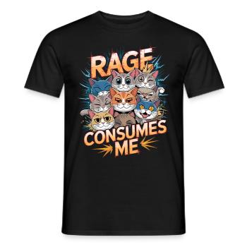 Rage Consumes Me Cat - Männer T-Shirt - Schwarz - Vorne - AI Model Male 178 light (178cm)