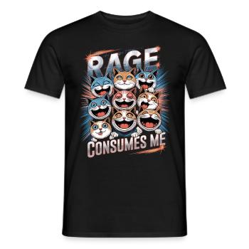 Rage Consumes Me Cat - Männer T-Shirt - Schwarz - Vorne - AI Model Male 178 light (178cm)