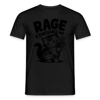 Rage Consumes Me Cat - Männer T-Shirt - Schwarz - Vorne - AI Model Male 178 light (178cm)