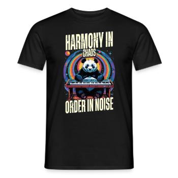 Synthesizer Synth Harmony In Chaos Order In Noise - Men's T-Shirt - black - Front - AI Model Male 178 light (178cm)
