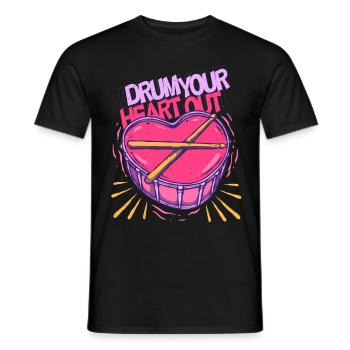 Cardio Drummer Battez votre cœur - T-shirt homme - noir - Devant - AI Model Male 178 light (178cm)