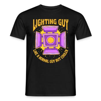 Lichttechniker Beleuchtungstechniker Lighting Guy - Männer T-Shirt - Schwarz - Vorne - AI Model Male 178 light (178cm)