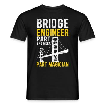 Bridge Engineer Bridge Construction - Men's T-Shirt - black - Front - AI Model Male 178 light (178cm)