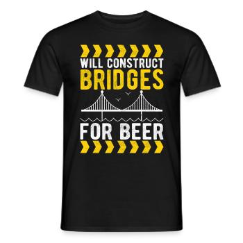 Ingénieur des ponts Construction de ponts - T-shirt homme - noir - Devant - AI Model Male 178 light (178cm)