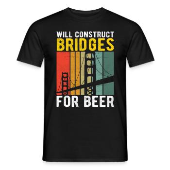 Ingénieur des ponts Construction de ponts - T-shirt homme - noir - Devant - AI Model Male 178 light (178cm)