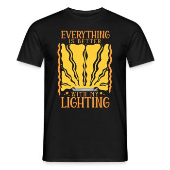 Lighting Technician Everything Is Better With Lighting - Men's T-Shirt - black - Front - AI Model Male 178 light (178cm)
