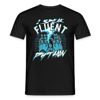 Informatiker I Speak Fluent Python - Men's T-Shirt - black - Front - AI Model Male 178 light (178cm)