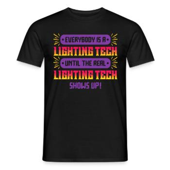 Lighting Technician Lighting Technician - Men's T-Shirt - black - Front - AI Model Male 178 light (178cm)