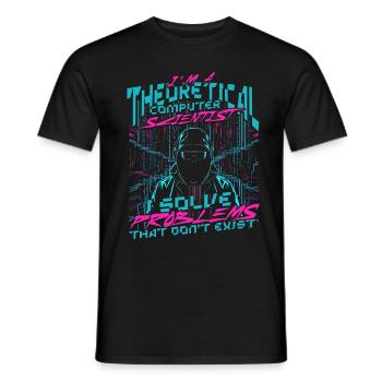 Informatiker Je résous des problèmes qui n’existent pas - T-shirt homme - noir - Devant - AI Model Male 178 light (178cm)
