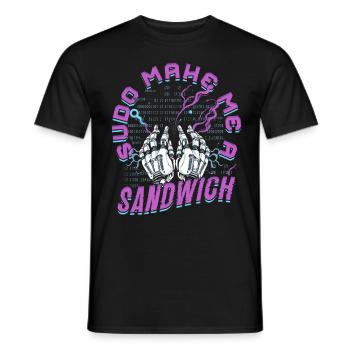 Informatiker Sudo Make Me A Sandwich - Männer T-Shirt - Schwarz - Vorne - AI Model Male 178 light (178cm)