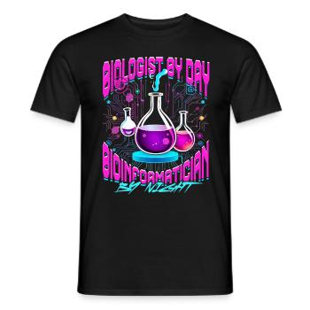 Analyste en bioinformatique Bioinformatican - T-shirt homme - noir - Devant - AI Model Male 178 light (178cm)