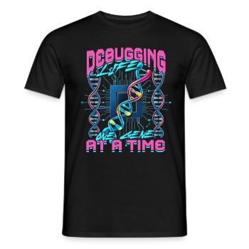 Bioinformatiker Debugging Life One Gene At A Time - Männer T-Shirt - Schwarz - Vorne - AI Model Male 178 light (178cm)