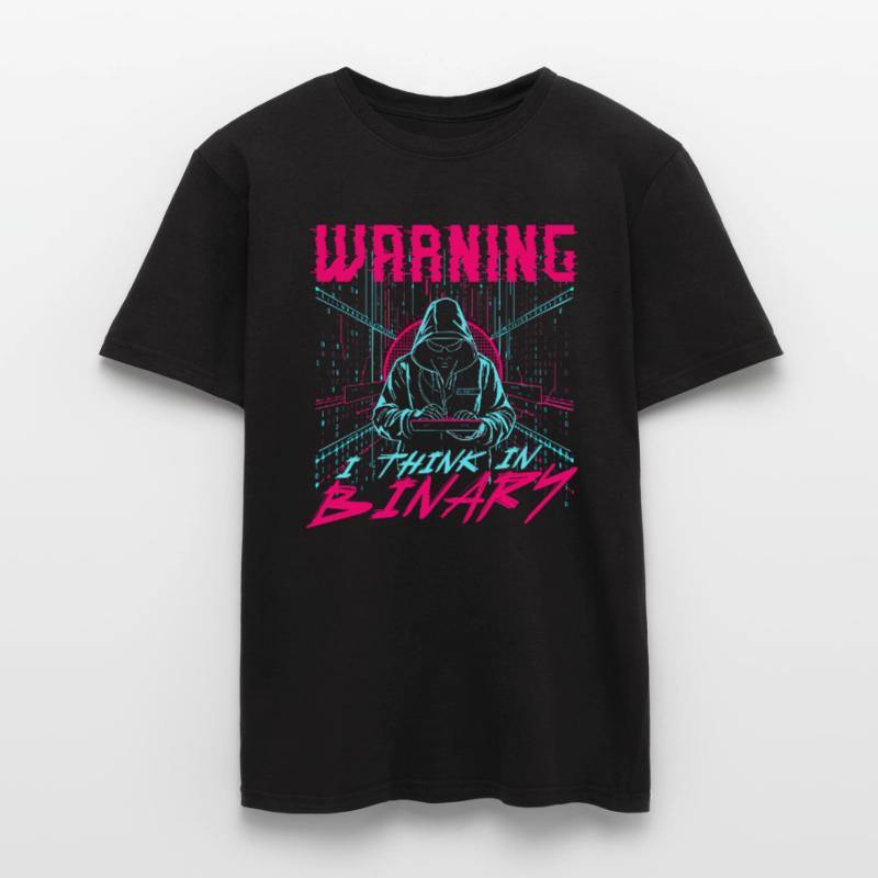 Computer Scientist Warning I Think In Binary Men's T-Shirt