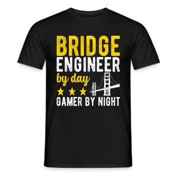 Bridge Engineer Bridge Construction - Men's T-Shirt - black - Front - AI Model Male 178 light (178cm)