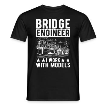 Ingénieur des ponts Construction de ponts - T-shirt homme - noir - Devant - AI Model Male 178 light (178cm)