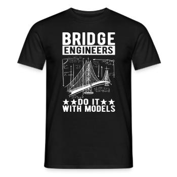 Bridge Engineer Bridge Construction - Men's T-Shirt - black - Front - AI Model Male 178 light (178cm)