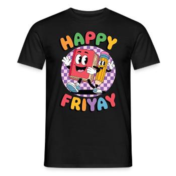 Friyay Happy Friday Fri Yay Enseignant - T-shirt homme - noir - Devant - AI Model Male 178 light (178cm)
