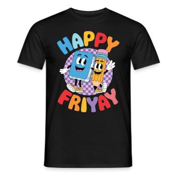 Friyay Happy Friday Fri Yay Enseignant - T-shirt homme - noir - Devant - AI Model Male 178 light (178cm)