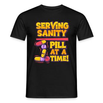 Infirmière psychiatrique - T-shirt homme - noir - Devant - AI Model Male 178 light (178cm)