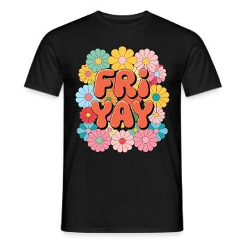 Happy Friyay Freitag Fri Yay Lehrer - Männer T-Shirt - Schwarz - Vorne - AI Model Male 178 light (178cm)