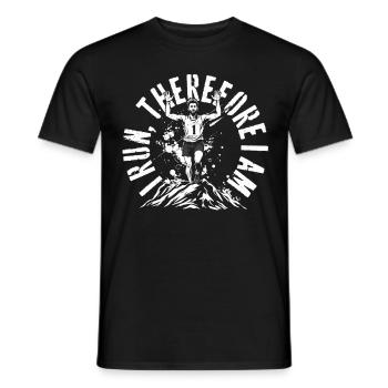 Marathonien Marathonien Je cours donc je suis - T-shirt homme - noir - Devant - AI Model Male 178 light (178cm)