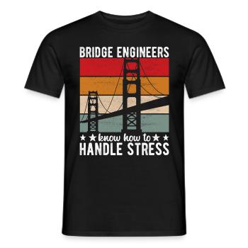 Ingénieur des ponts Construction de ponts - T-shirt homme - noir - Devant - AI Model Male 178 light (178cm)