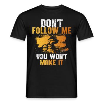 Cyclo-cross, ne me suivez pas, vous n’y arriverez pas - T-shirt homme - noir - Devant - AI Model Male 178 light (178cm)