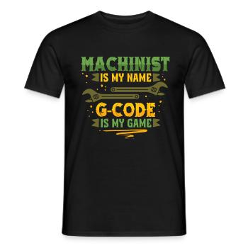 Cutting Machine Operator CNC Router G-Code Is My Name - Men's T-Shirt - black - Front - AI Model Male 178 light (178cm)