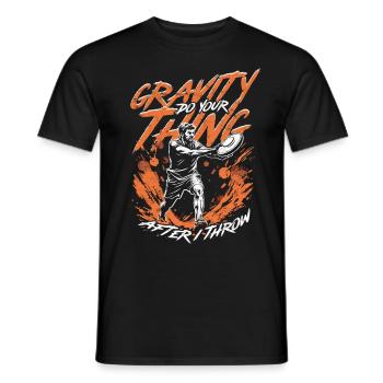 Diskuswurf Gravity Do Your Thing - Männer T-Shirt - Schwarz - Vorne - AI Model Male 178 light (178cm)