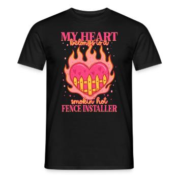 Constructeur de clôtures Installateur de clôtures Construction de clôtures - T-shirt homme - noir - Devant - AI Model Male 178 light (178cm)