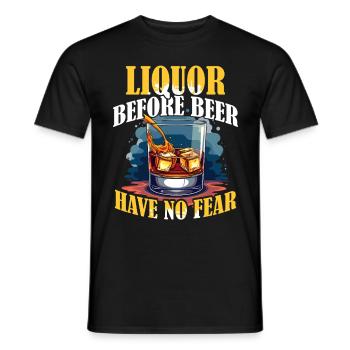 Bartender Liqour Before Beer Have No Fear - Men's T-Shirt - black - Front - AI Model Male 178 light (178cm)
