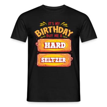 Tour des bars C’est mon anniversaire Achetez-moi un hard seltzer - T-shirt homme - noir - Devant - AI Model Male 178 light (178cm)