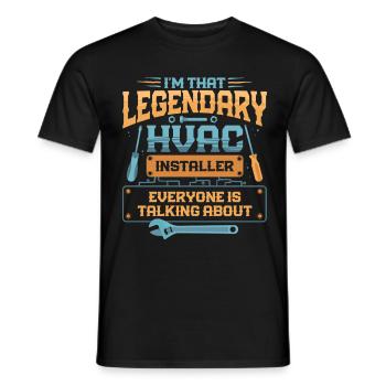 Air Conditioning Technician HVAC Installer - Men's T-Shirt - black - Front - AI Model Male 178 light (178cm)