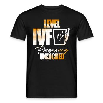 Infertility Level IVF Pregnancy Unlocked - Men's T-Shirt - black - Front - AI Model Male 178 light (178cm)