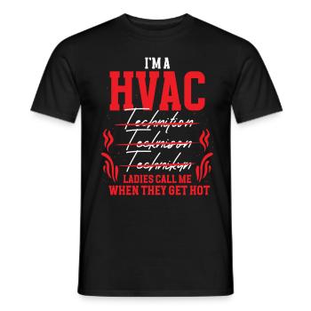 Air Conditioning Technician HVAC Installer - Men's T-Shirt - black - Front - AI Model Male 178 light (178cm)
