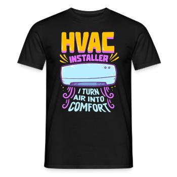 Air Conditioning Technician HVAC Installer - Men's T-Shirt - black - Front - AI Model Male 178 light (178cm)