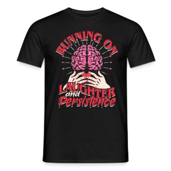 Stroke Running On Laughter And Persistence - Men's T-Shirt - black - Front - AI Model Male 178 light (178cm)