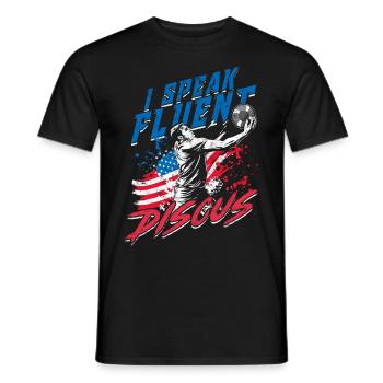 Discus Throw I Speak Fluent Discus - Men's T-Shirt - black - Front - AI Model Male 178 light (178cm)