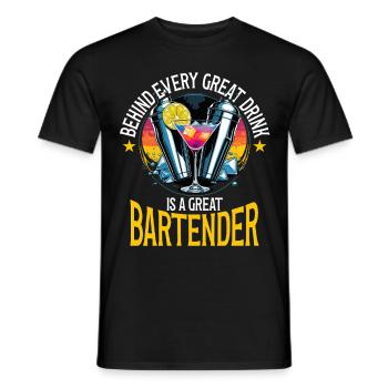 Barkeeper Great Bartender - Men's T-Shirt - black - Front - AI Model Male 178 light (178cm)