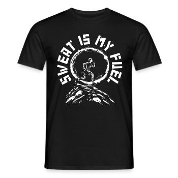 Marathonien La sueur est mon carburant - T-shirt homme - noir - Devant - AI Model Male 178 light (178cm)