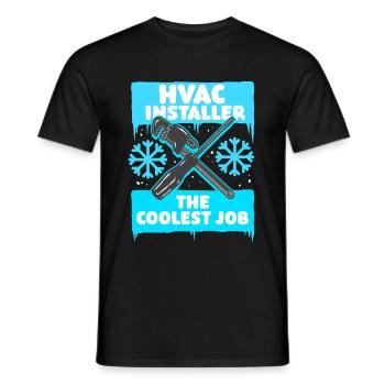 Air Conditioning Technician HVAC Installer - Men's T-Shirt - black - Front - AI Model Male 178 light (178cm)