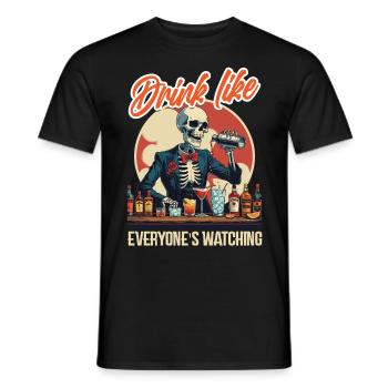 Bartender Barman Drink Like Everyone's Watching - Men's T-Shirt - black - Front - AI Model Male 178 light (178cm)
