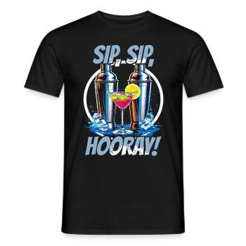Bartender Bartender Bartending Sip Sip Hooray - Men's T-Shirt - black - Front - AI Model Male 178 light (178cm)
