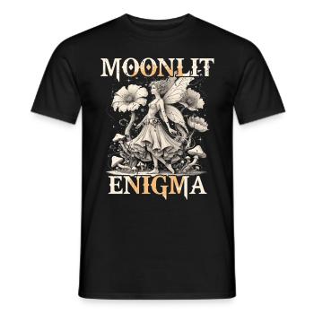 Fairycore Fee Gotisch Moonlit Enigma - Männer T-Shirt - Schwarz - Vorne - AI Model Male 178 light (178cm)