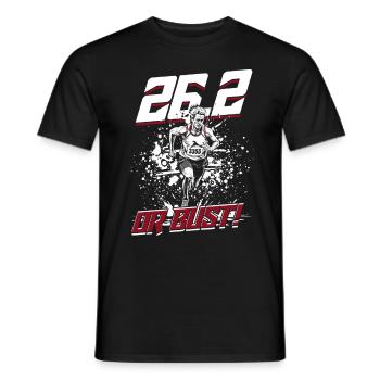 Marathon, marathonien, course à pied, 26,2 ou buste - T-shirt homme - noir - Devant - AI Model Male 178 light (178cm)