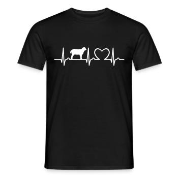 Heart Curve - Pulse Lamb - Shepherd Sheep Flock of Sheep - Men's T-Shirt - black - Front - AI Model Male 178 light (178cm)
