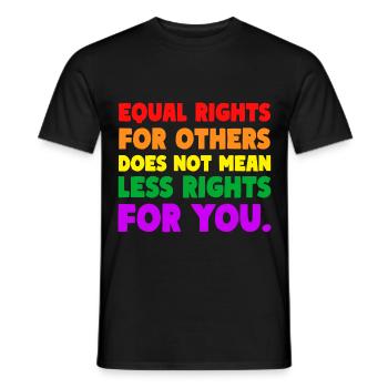 L’ÉGALITÉ DES DROITS POUR AUTRUI NE SIGNIFIE PAS MOINS DE DROITS - T-shirt homme - noir - Devant - AI Model Male 178 light (178cm)